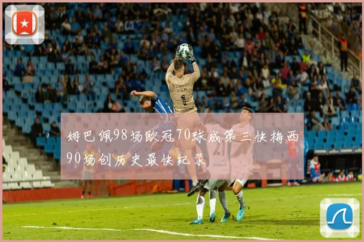 姆巴佩98场欧冠70球成第三快梅西90场创历史最快纪录
